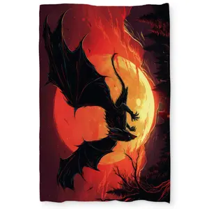 MWW C1DCTSW0TMUNC2 The Dragon's Wrath Orange Twin Duvet Cover - Home Decor Essential, Dragon Duvet Covers for Bedroom Bedding, Twin Duvet Covers