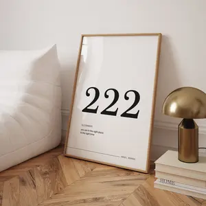 222 Angel Number •  Wall Art Print | Manifestation Energy Spiritual Poster | Alignment