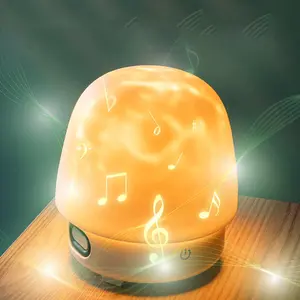 Rechargeable Galaxy Projector Light, Ocean Wave Projector Light with Bluetooth-compatible Speaker, 16 Colors Mushroom Lamp with Remote Control