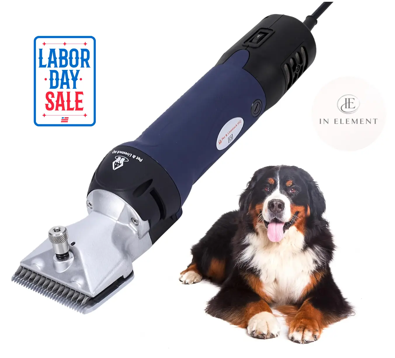 Professional Dog Grooming Clippers for Thick Coats - Shears Heavy Duty Hair Cutting Kit - Large Dog Shaver Set - Pet Trimmer for XL Large Dogs, Horses, Livestock
