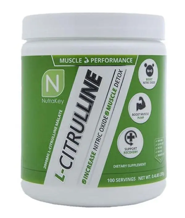 NutraKey Edible Citrulline Malate Powder, 200gm Nutrition Amino Dietary Supplement for Fitness Support, Muscle Recovery