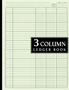 3 Column Ledger Book: Large Accounting Ledger for Bookkeeping / Columnar Pad 3 Columns for Personel Use and Small Business, 8.5 x 11 inches.
