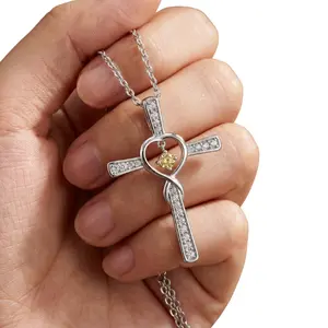 Infinity Faith Cross Necklace – Personalized Birthstone ️️