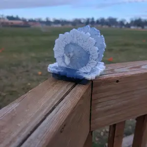 Blue Resin Bloom Coaster Set of 2 with Holder - Elegant Floral Design for Tabletop Protection & Surface Protection