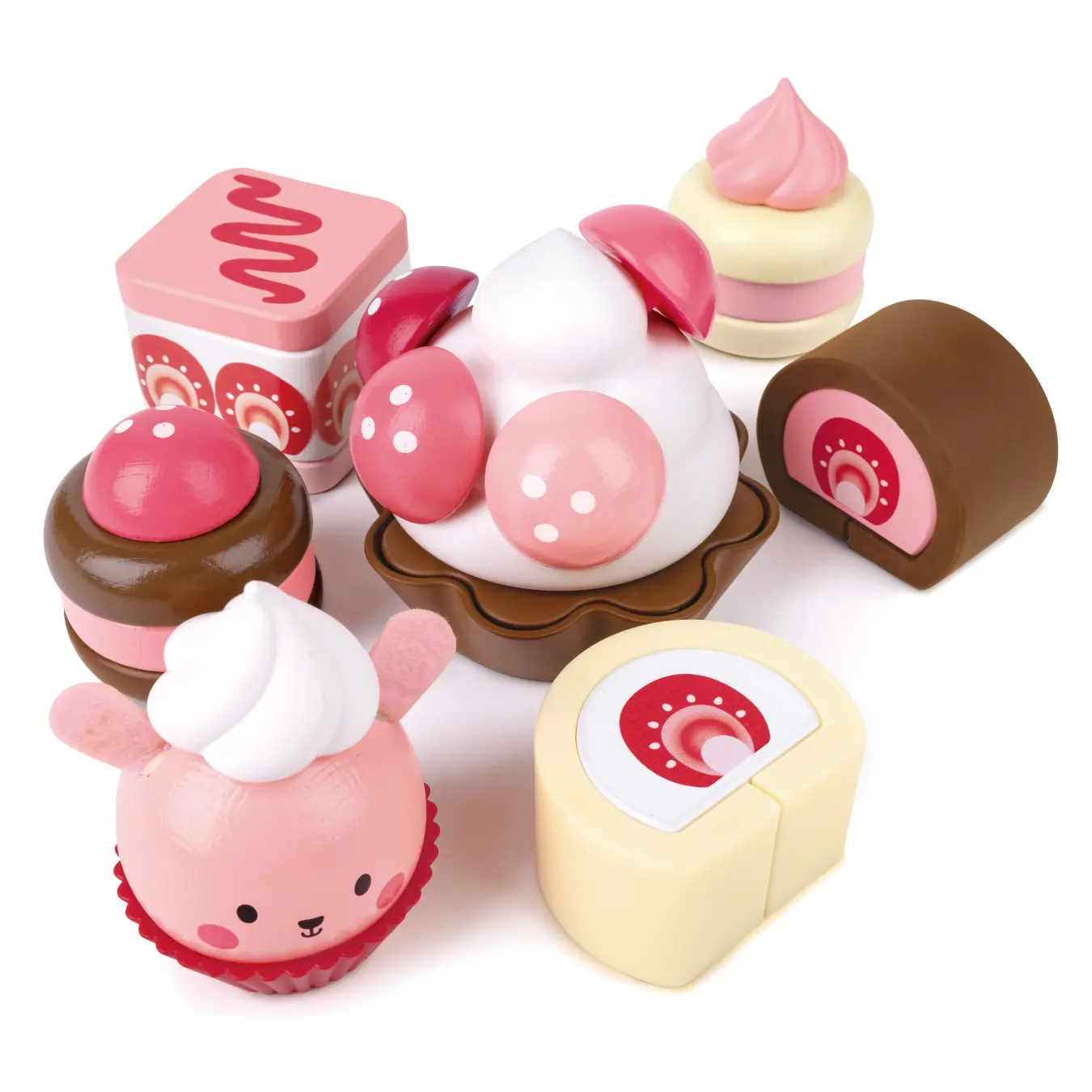 Hape Strawberry Dessert Set cupcake cream cakes