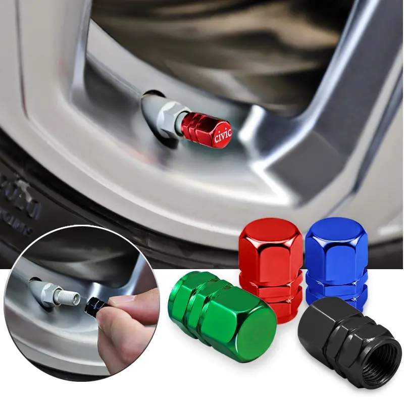 Aluminum Alloy Car Tire Valve Stem Cap, Wheel Valve Protection Cover, Durable and Rust-Resistant, Universal Fit for Cars