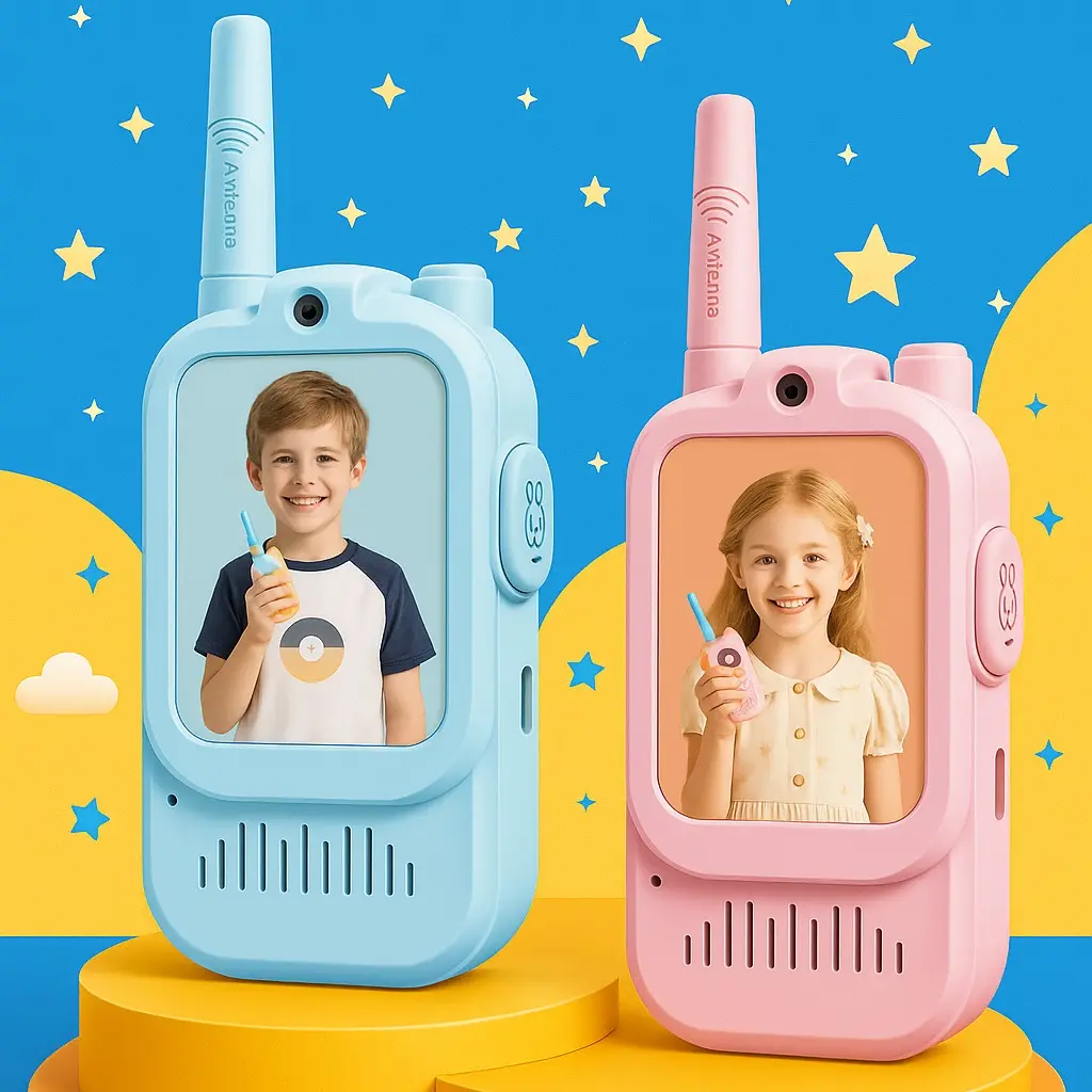 Kids Video Walkie Talkie, Handheld 2 Pack Rechargeable Video Intercom Kids Walkies Talkies, Indoor Outdoor Toys for Family Games, Outside, Camping, Hiking, Toys for Boys and Girls Ages 3-12
