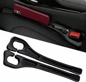 2 Pack Car Seat Gap Filler, No-Drop Seat Side Gap Seam Filler Organizer with Phone Holder, Universal Fit Fill The Gap Between Seat and Console, Auto Accessories for SUV Truck Sedan