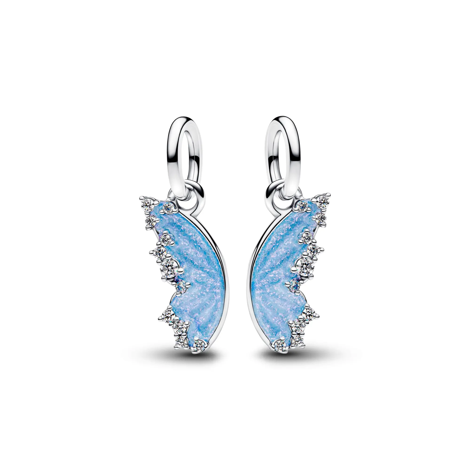 Pandora Splittable Butterfly Dangle Charm 794244C01 - All-Silver, Colorful Enamel, Dainty Charms & Pendants, Butterfly Charm