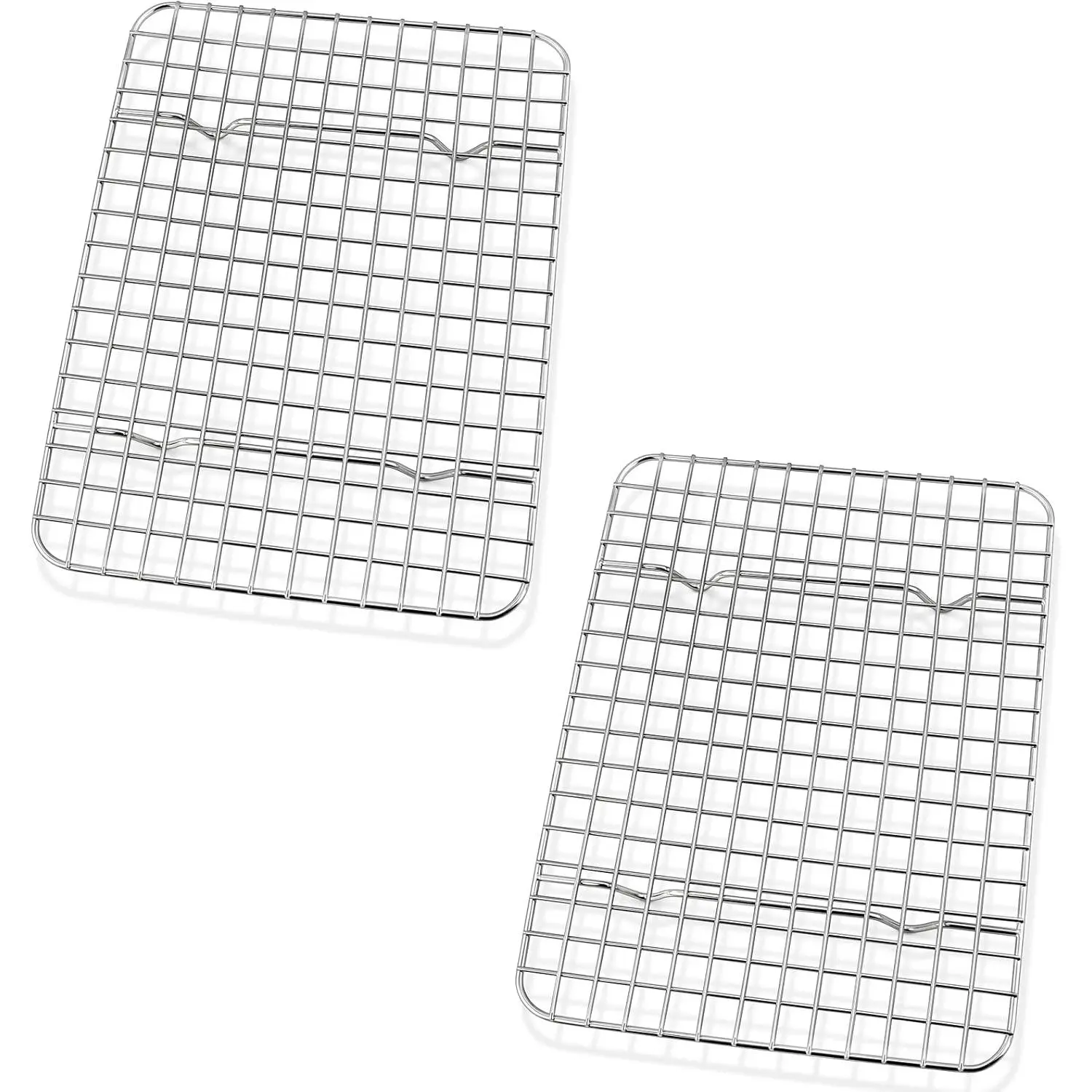 8.75 inch Stainless Steel Grid Cooling Baking Rack Set of 2 - Heavy-Duty Kitchen Bakeware, Oven Safe, Dishwasher Safe for Roasting, Drying