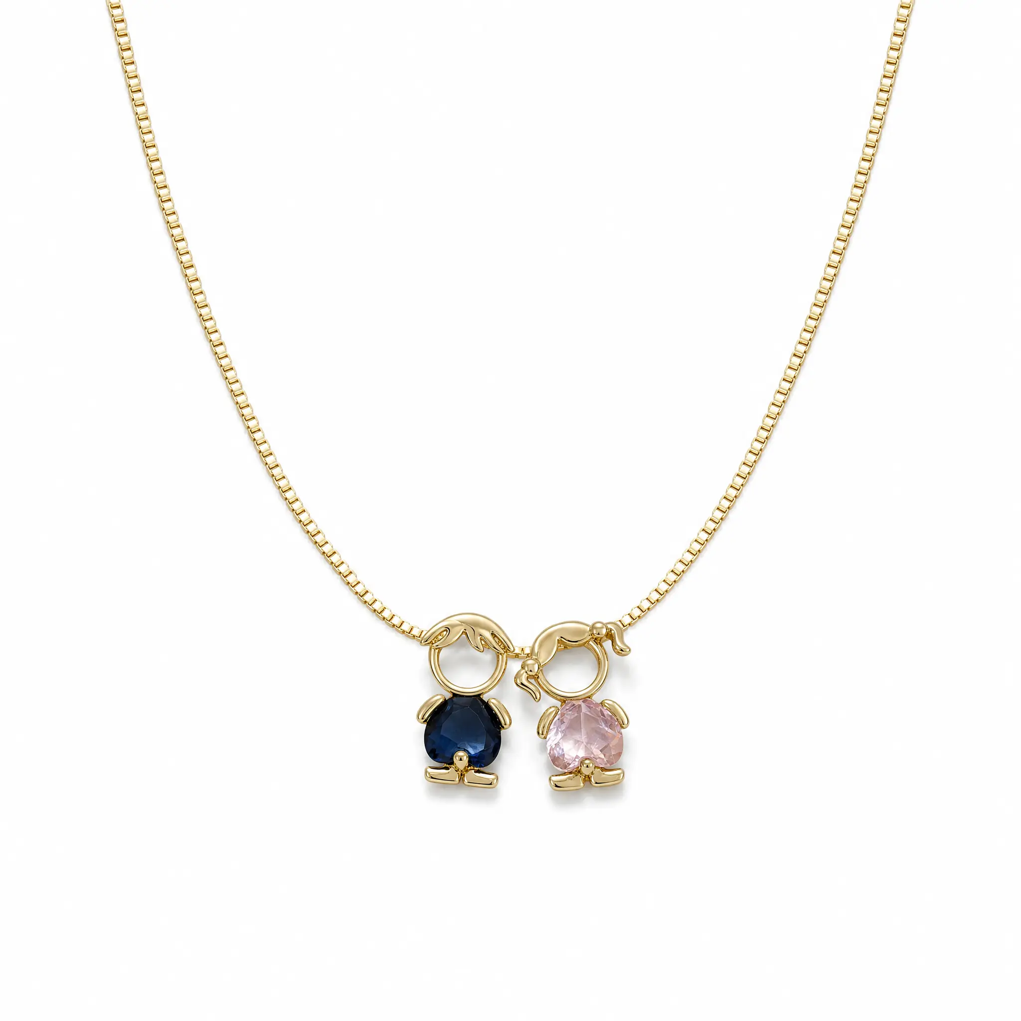 DIY Charm Necklace for Mom, Personalized Mix & Match Boy & Girl Birthstone Pendant Necklace, Cubic Zirconia,Custom Family Jewelry Gift for Mother's Day