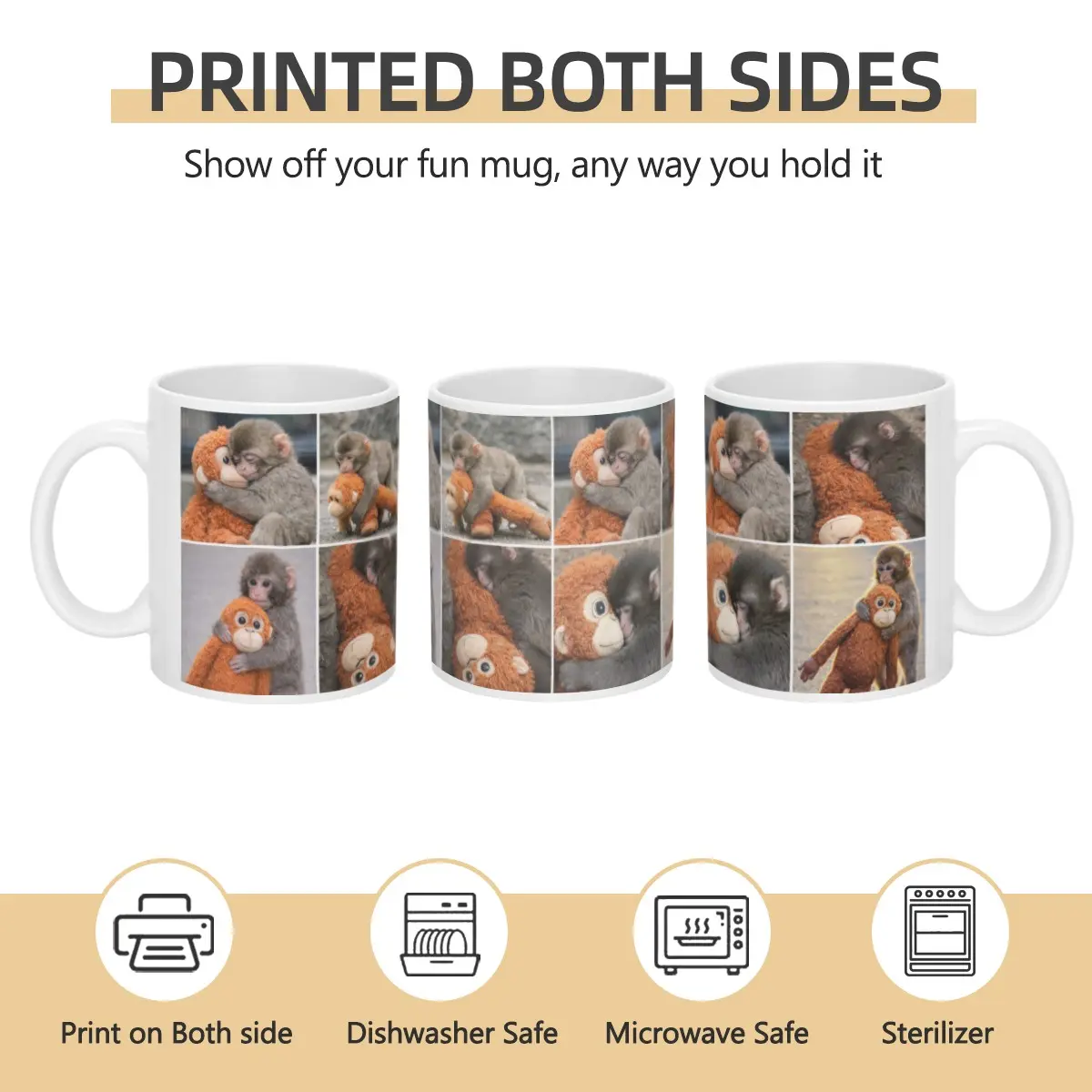Punch The Monkey Ceramic Mug, Viral Panchi-kun Japanese Macaque Cup ...