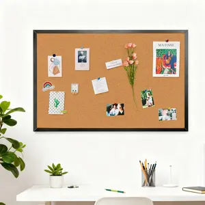Bulletin Board 36" x 24", Cork Board for Wall with Frame, Large Picture Pin Board for Office School Home Kitchen