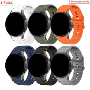 6pcs Silicone Sports Strap, Suitable for Galaxy Watch 7 FE 6 5 4/Classic - Seamless, Soft Strap, Multiple Colors, with Open Buckle, Safety Function, Compatible with 40mm 44mm 45mm 46mm 47mm Models, Business Style Strap, Silicone Strap