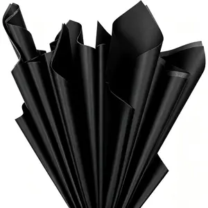 50 Sheets Black Tissue Paper for  Bags - Black Wrapping Tissue Paper Bulk for Weddings Birthday DIY Project Halloween Christmas  Wrapping Crafts Decor (14 x 20 Inch)