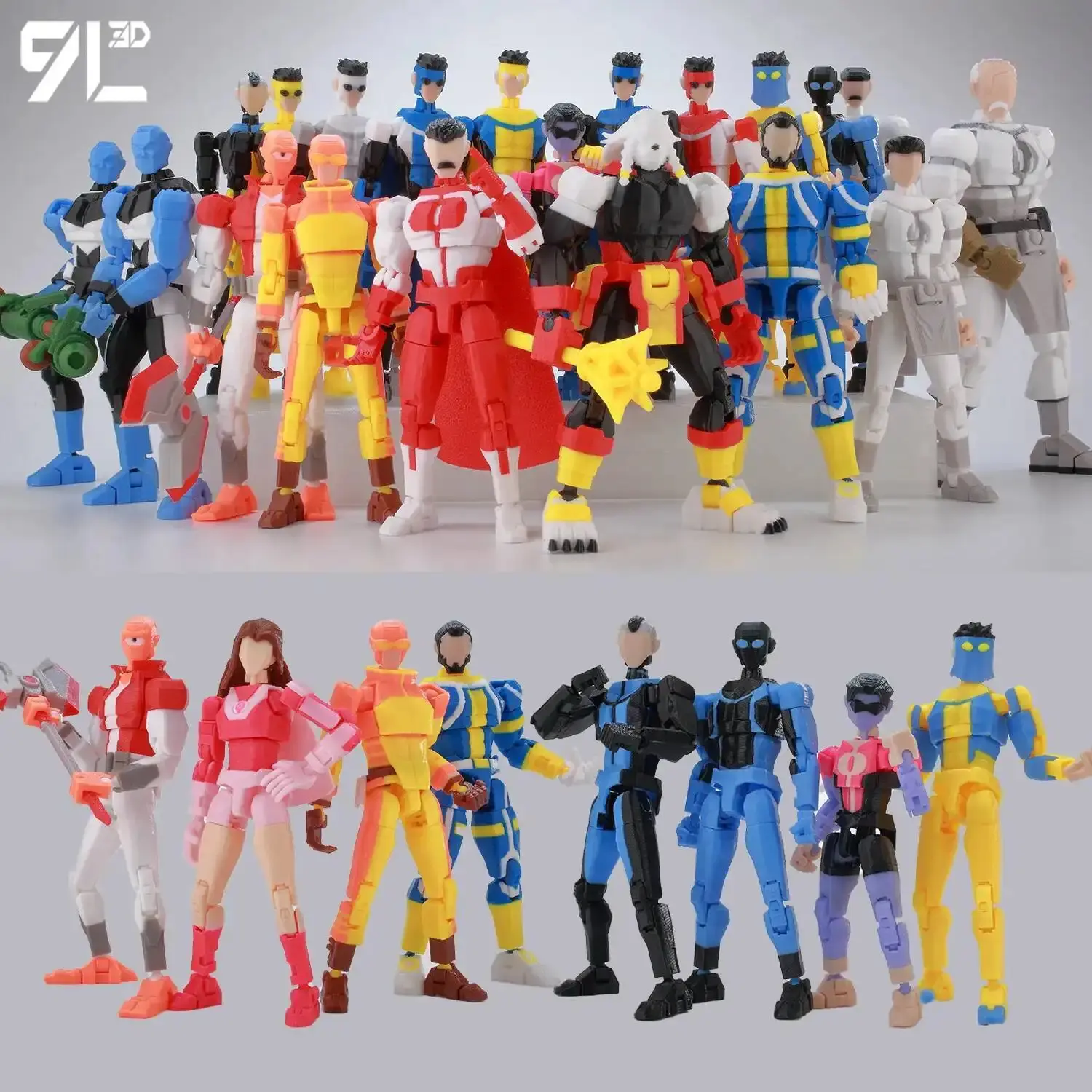 9L3D Printed Invincible Anime Action Figures Lucky 13 Dummy 13 Multi-Jointed Superheroes Model Toy Collectible Ornaments Gift