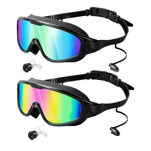 Fogproof and UV-protected Swimming Goggles, Leak-proof and Durable Swimming Glasses for Men, Women and Teens Wear Nose Clip and Earplugs
