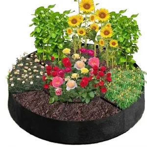 Circular 7-Compartment Felt Planting Bag, Large Capacity Breathable Design, Reusable and Foldable, Ideal for Balcony and Garden Use