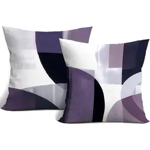 Purple Gray White Throw Pillow Covers,Purple Black White Pillow Covers 20x20,Purple Pillows Decorative for Bed Sofa,Soft Abstract Decorative Pillowcas Purple Cushion Cover t of 2