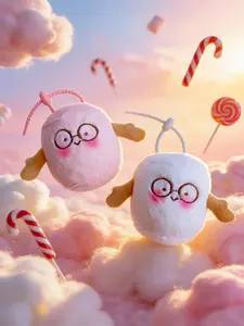 Cute Marshmallow Design Plush Keychain, Soft Plush Pendant, Fashionable Keychain for Women & Men, Cute Keychains, Best Gift, Birthday Gift, Room Decor Accessories