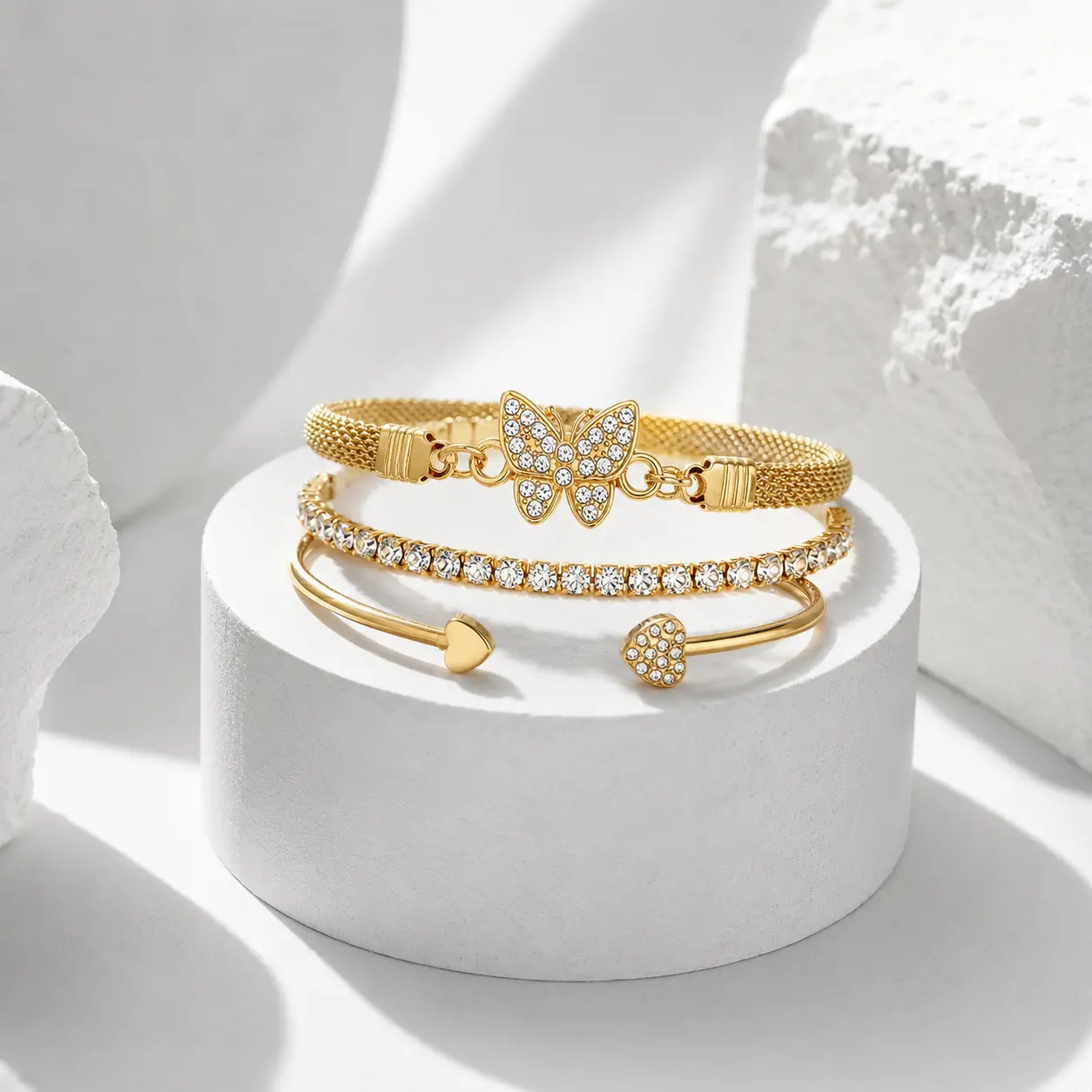 Endless Love Stack Bracelet Set Eternal Glow Bracelet Set Forever Shine Bracelet SetGold: Infinity Love Bracelet Set – Gold 	•	Silver: Infinity Love Bracelet Set – Silver 	•	Rose Gold: Infinity Love Bracelet Set – Rose Gold