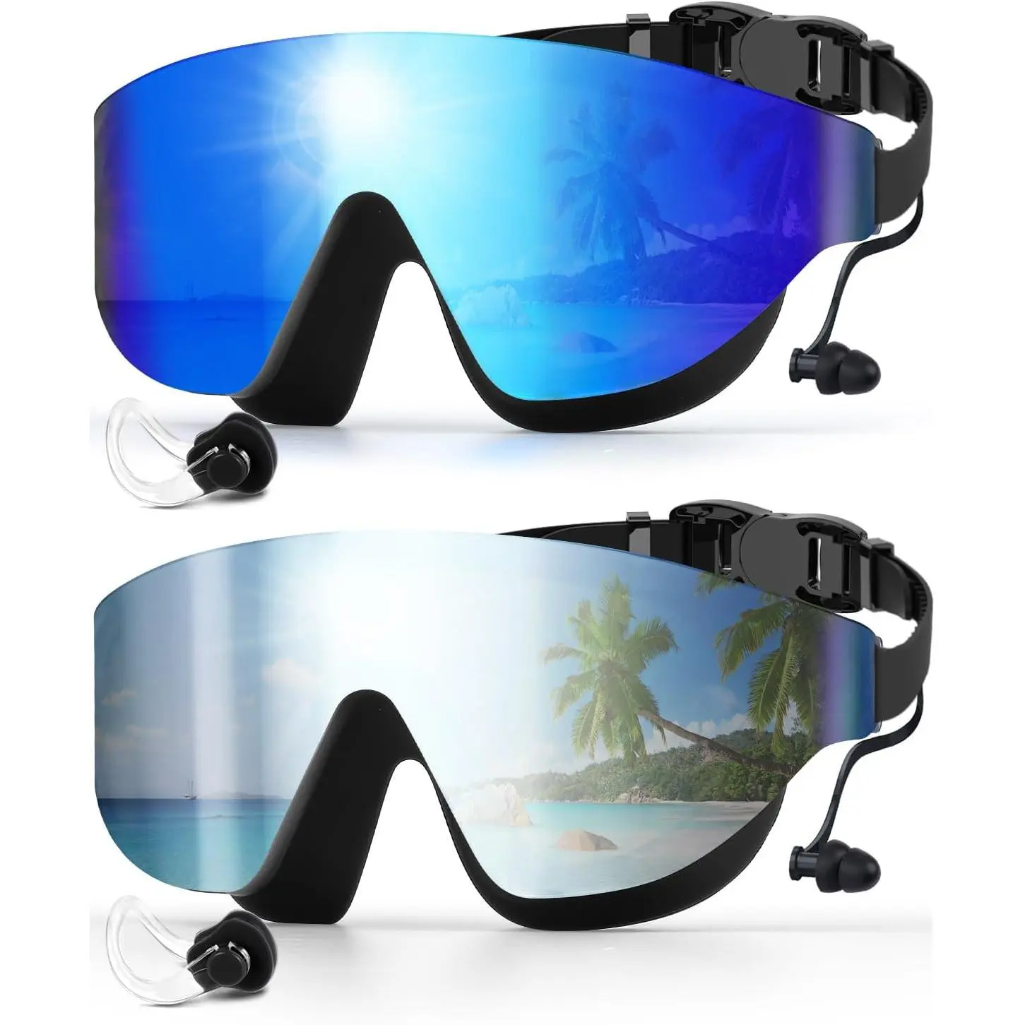 Swim Goggles, Frameless Wide View Swimming Goggles, Anti-Fog Anti-UV No Leaking Pool Goggles for Men Women Adult swim  mask viyawise swim goggles swim  mat magic  5  goggles Unisex Adult Sunny Swim Goggles
