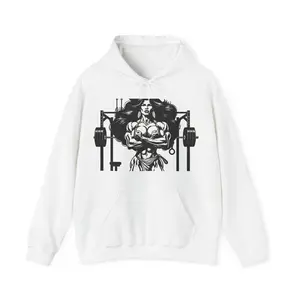 Fitness Hoodie — 'Beauty & Barbell' Female Bodybuilding Gym Sweatshirt