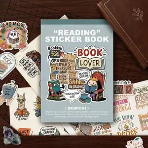 Bookish Reading-Themed Washi Sticker Book (300 Adhesive Decorative Stickers, 31 Sheets) for Journals, Scrapbooks, Ideal Gifts for Book Lovers (DIY Crafts Compatible), Decorative Sticker Stickers, Adhesive Stickers Stickers