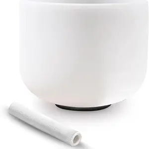 432hz 10-Inch C NoteCrown Chakra Quartz Crystal Singing Bowl, Includes Mallet & O-Ring, Sound Healing Meditation Tool
