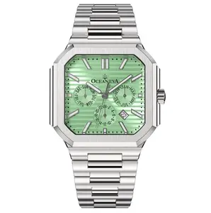 Oceaneva Tenuis Thin Japan Automatic Miyota 26 Jewel Calendar Watch - Mint Dial