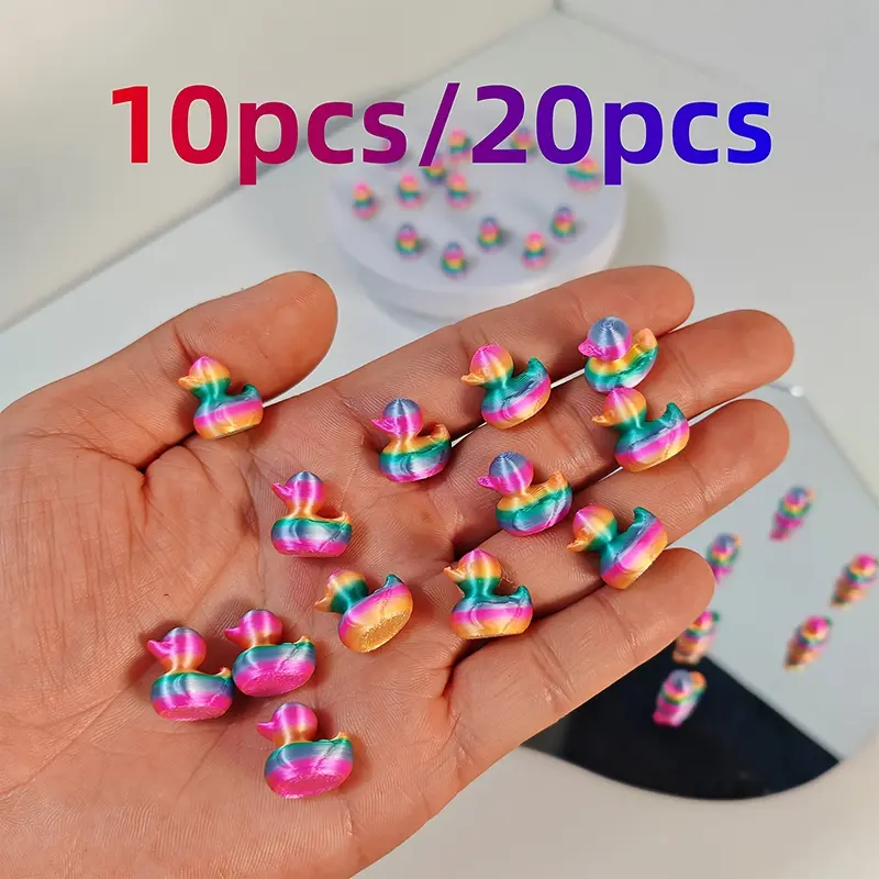 10pcs/20pcs Mini 3D Duck DIY Craft Decorations, Cute Home & Office Accessories, Festive Party Gifts, Seasonal Decoration Items, Creative Desktop Ornament, Decor Figurine Ornaments, Decorative Ornaments Statues