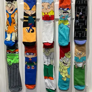 Tooned socks V-2, $7. Per Pair Stylish polyester spandex blend Menswear.  Flash sale.  5 pairs $25.  Save $10.  Now through March 25 2024. Women's Thick