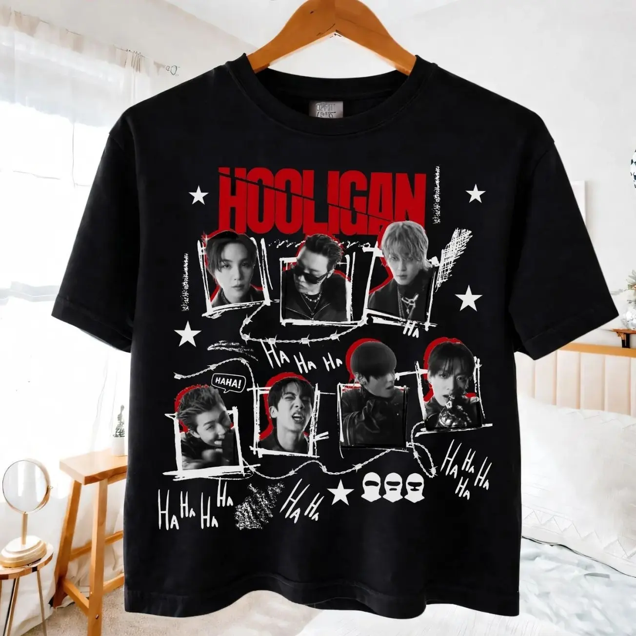 Hooligan MV Arirang Fitted Round Neck Short-Sleeve Casual Tshirt, 2026 Tour Cute Group Graphic Fan-Inspired Merch FFZ