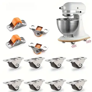 10pcs 1.27cm Self Adhesive Mini Caster Wheels, Low Profile Tiny Casters for Appliances, Furniture, DIY Storage Box, Furniture Hardware