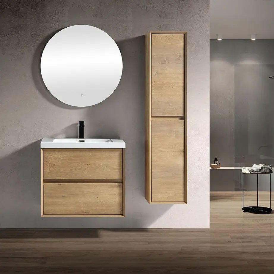 SLIM 30" Modern Floating Vanity with Reinforced Acrylic Top - Assembled Cabinet