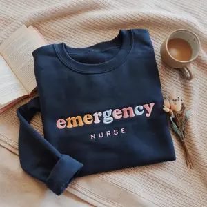 [MADE IN US] Embroidered Emergency Nurse Sweatshirt, ER Nurse Gift
