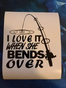 6x5 Vinyl Decal - Funny Fishing Design - Automotive & Motorcycle - Car Exterior Accessories - Weatherproof