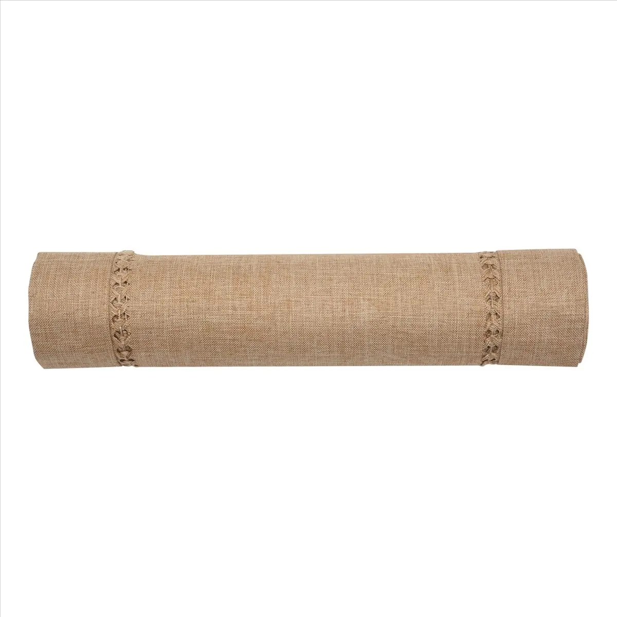 Hand Hemstitched Dining Table Runner Dresser Scarves, Silver Thread Interweaving (Dark Beige, 12 x 72 Table Runners)