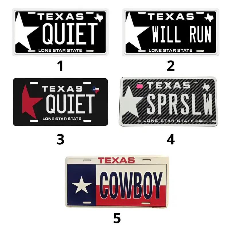 [Quiet Texas, Lone Star State, Minimalist Texas, Southern Vibe] Quiet Texas Printed Aluminum License Plate, 12x6 Front Car Tag, Minimalist Texas Southern Vehicle Vanity Decor