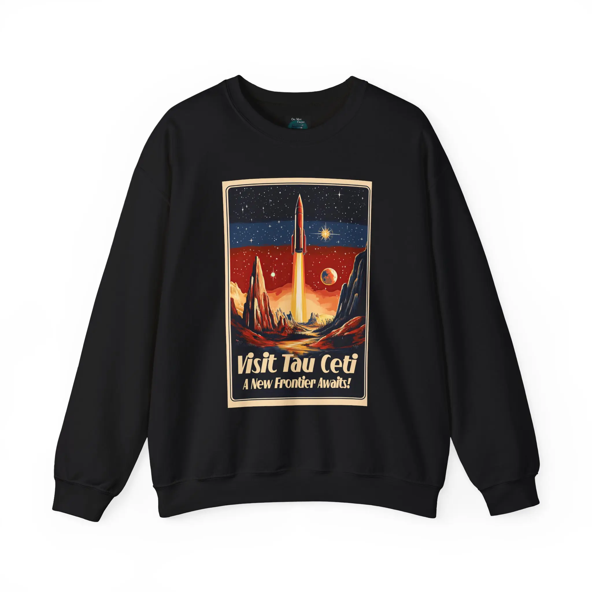Men's Tau Ceti Retro Space Ribbed Seamless Cotton Knit Hoodie Sweatshirt - Durable Design, Fitted, Soft, Classic Long-Sleeve Pullover, Nerdy Casual Tops for Hard Sci-Fi Enthusiasts, Fashion, Aesthetic, Knitwear, Graphic
