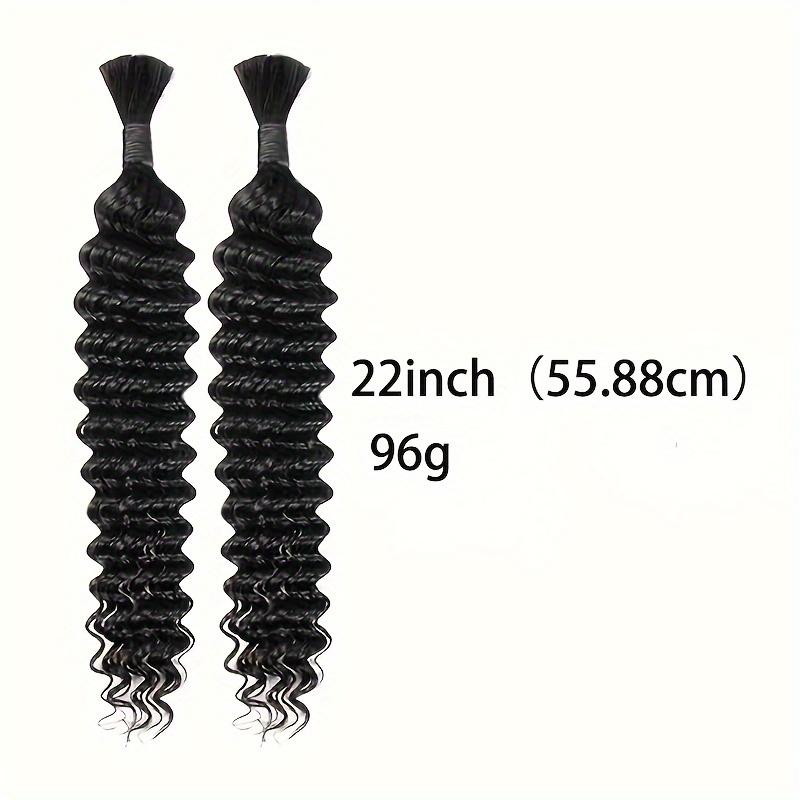 Unprocessed Bulk Human Hair for Braiding, One Pack with Two Bundles Weighing 100g -Deep Wave Hair Is Perfect for Micro Braids And Comes in Natural Colors, Ranging from 18 to 26 Inches. Unprocessed Bulk Human Hair for Braiding, One Pack with Two Bundles Weighing 100g -Deep Wave Hair Is Perfect for Micro Braids And Comes in Natural Colors, Ranging from 18 to 26 Inches.