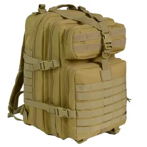 45L Outdoor Tactical Dual Shoulder Large 3P Backpack Wilderness Cycling Sports Backpack Travel Attack Camouflage