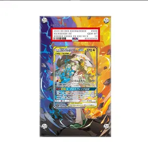 [Display Case]Pokemon Reshiram & Zekrom GX Dream League 064/049, S&M Cosmic Eclipse Reshiram & Zekrom GX Full Art 222/236 - Extended Art Pokemon "PSA" Graded Card Display Case