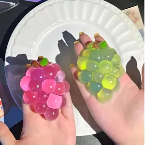 Squishy Fruit Grapes Fidget Toy Squeeze Stress Relief Hand Toy Anti-Anxiety Fruit Stretchy Slow Rising Toy Creative Sensory Toy