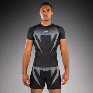 Venum No Gi Rashguards - Black/ Silver Grey