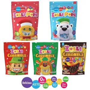 Holiday Zollipops and Zolli Caramelz Bundle Delicious, Zero Sugar, KETO, Gluten Free, Allergy Friendly, No Artificial Dyes, Kosher Candy Snack Sweet