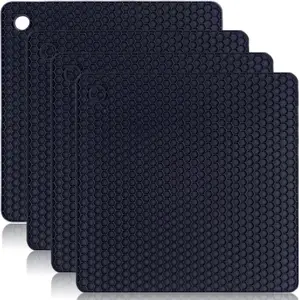 4PCS Silicone Trivets for Hot Pots and Pans, Multipurpose Non Slip Heat Resistant Pot Holder, Heat Resistant Pot Holders Silicone Mats for Kitchen Countertops/Table