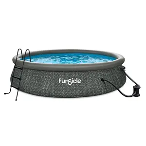 Funsicle QuickSet Ring Top Above Ground Swimming Pool, Herringbone
