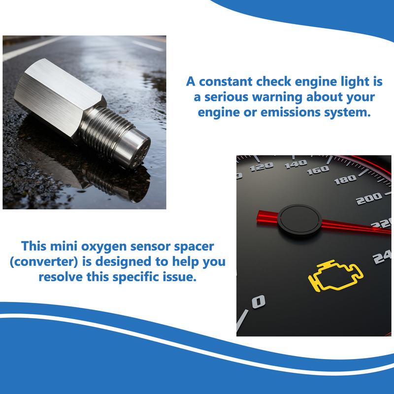 Oxygen Sensor Filter Adapter - Stainless Steel 304 Reducing Pipe Connector Extension Pipe Fitting - Car Extension Screw