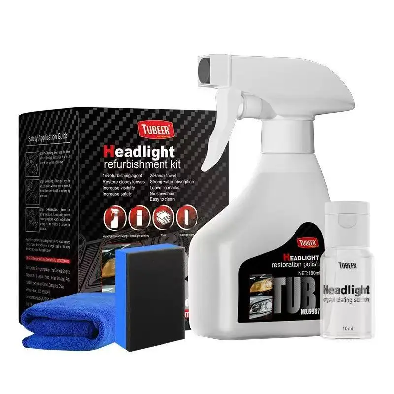 Car Headlight Restoration Kit, Crystal Coating Cream, Cleaning Polishing Set, Scratch Repair Liquid, Automotive Light Maintenance, Car Plastic Polish, Crystal Clear Coating